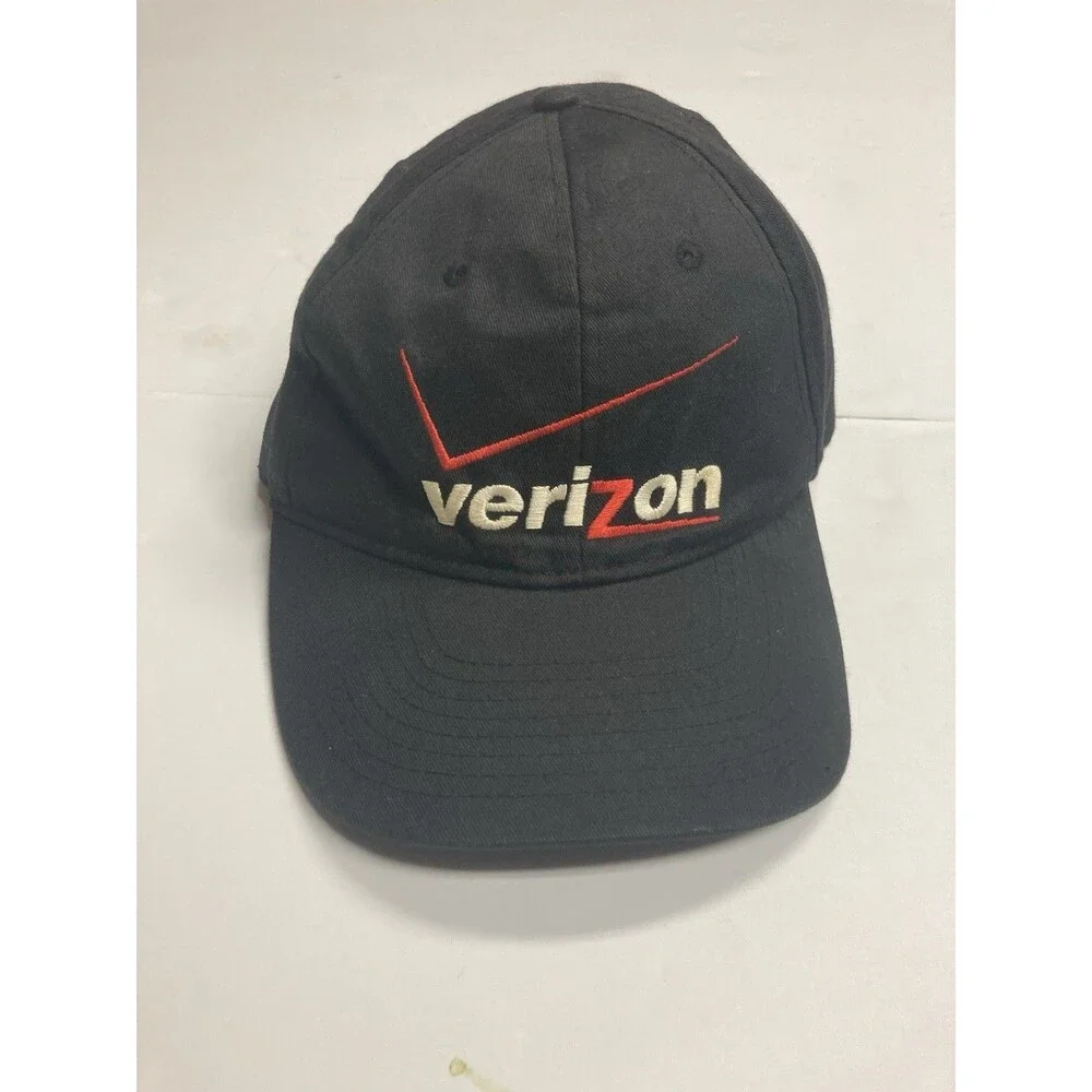 Verizon FiOS Black Baseball Cap Hat 100% Cotton One Size 1-888-GET-FIOS